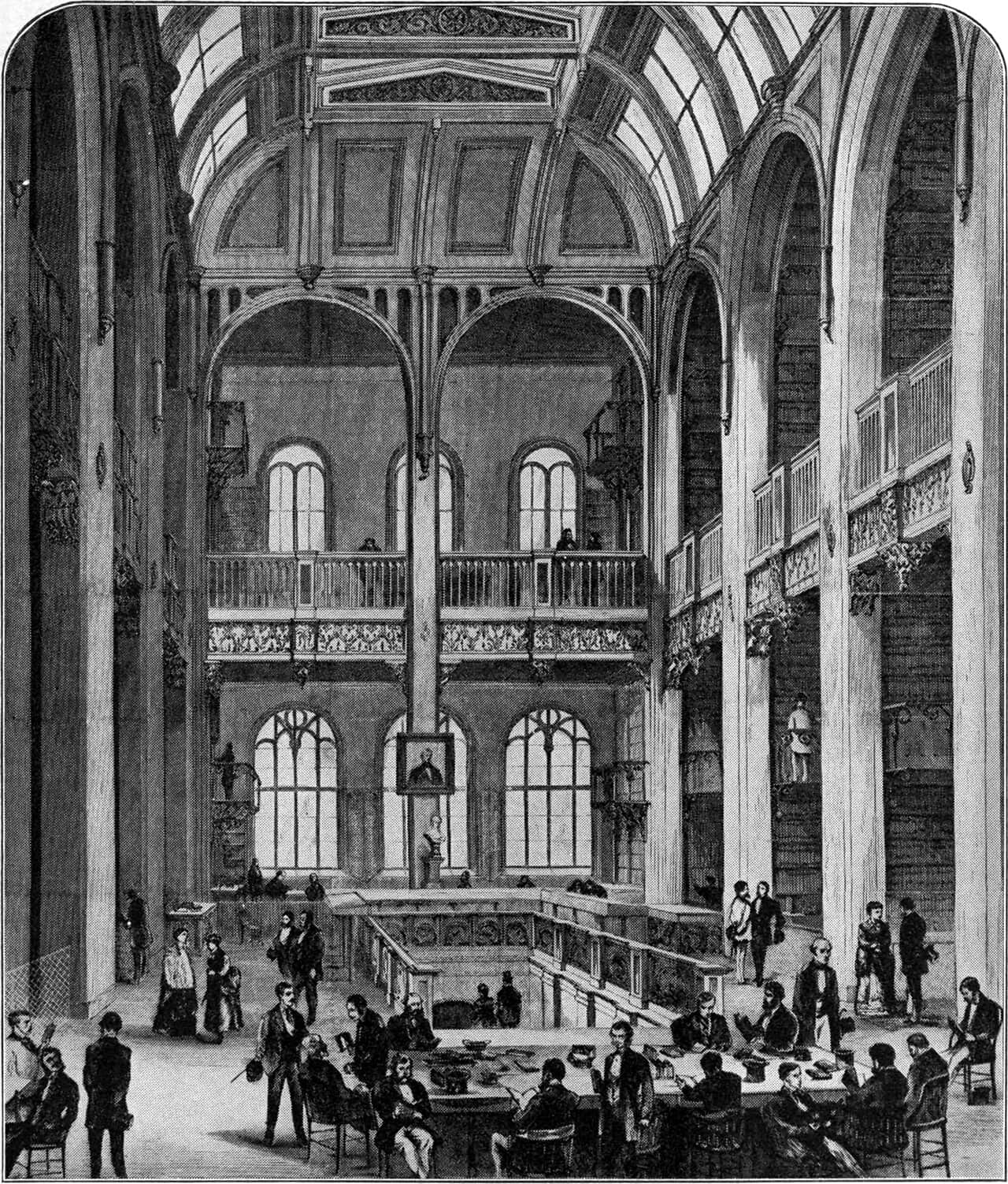 The Astor Library reading room in New York, where WD Gann studied decades of market records